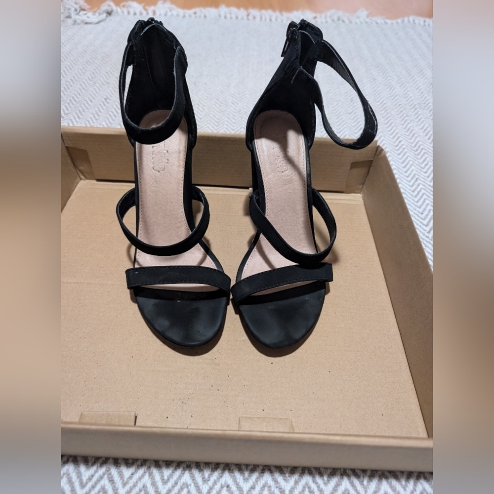 Charlotte Russe Black Strappy Heels